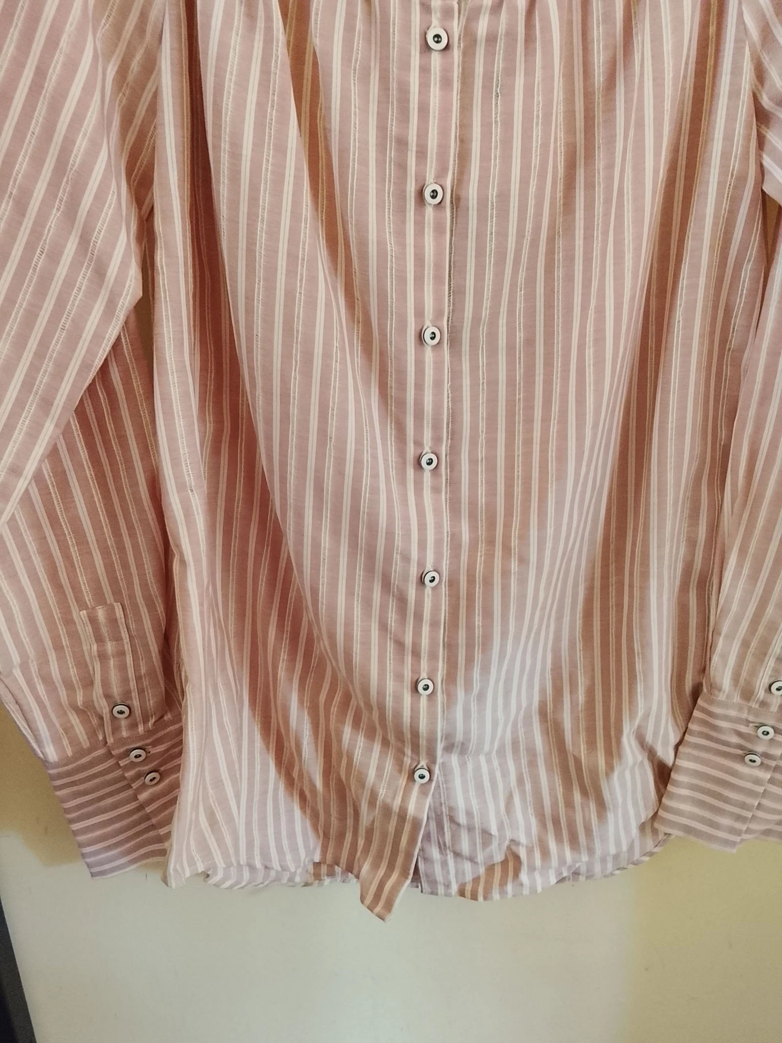 👒COP COPINE NOVO COM ETIQUETA TAMANHO 40 camisa listrada rosa/branco gola bardot 👒 – photo 4